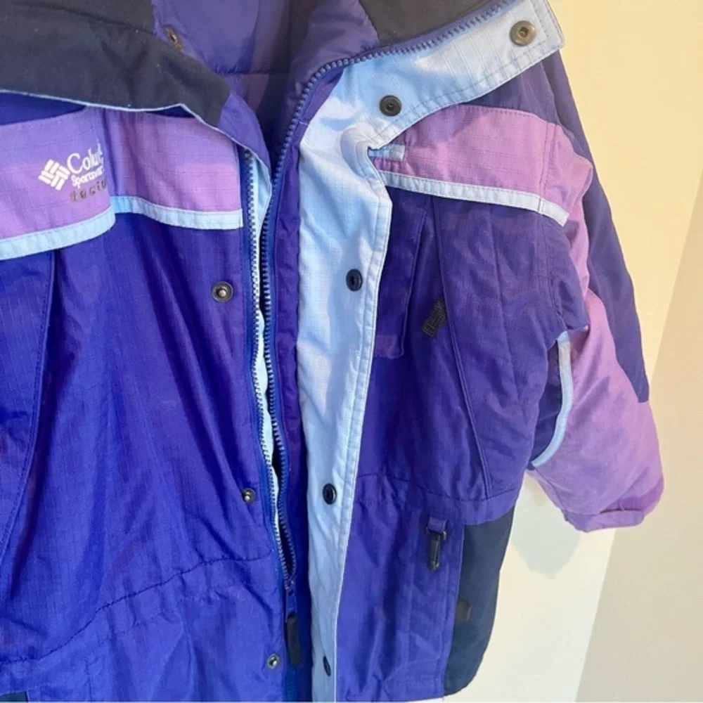 Columbia VTG 80s Ski Jacket Dopamine Dressing Purple & Blue, Women's Size XL - Picture 10 of 16